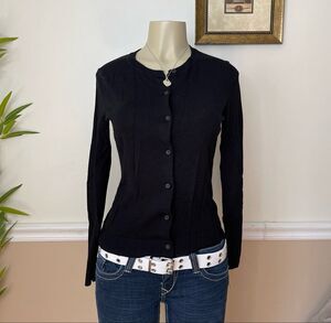 Style & Co. Women's Black Button Down Cardigan Sweater